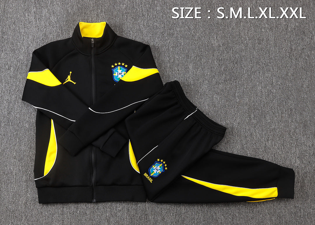 Veste zippée à capuche Brésil Noir Jaune