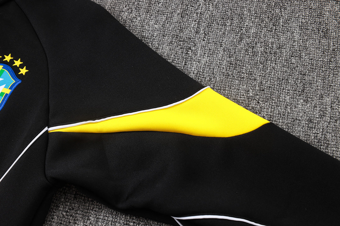 Veste zippée à capuche Brésil Noir Jaune
