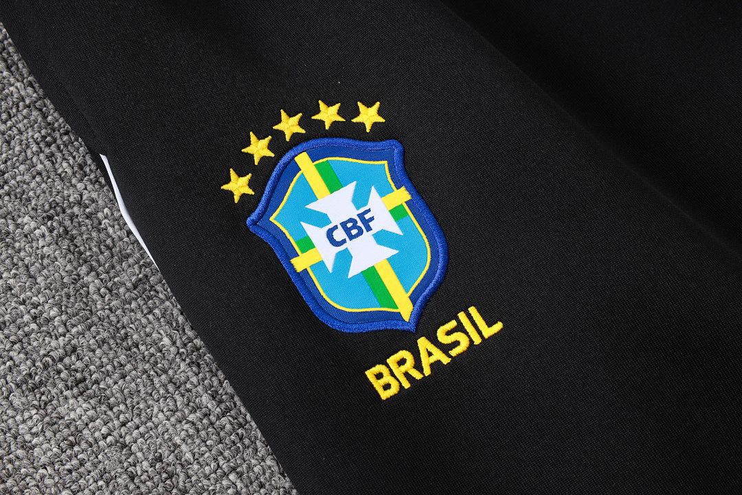 Veste zippée à capuche Brésil Noir Jaune