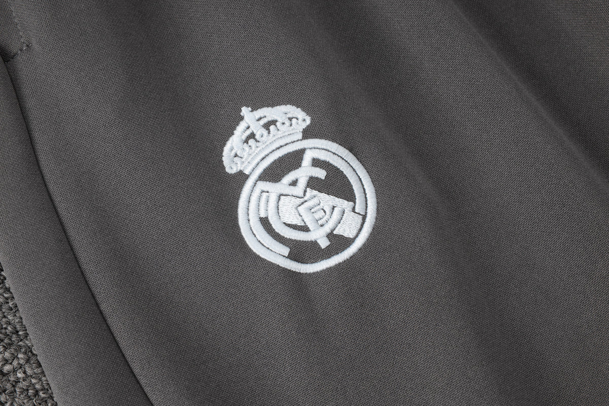 Veste zippée ensemble jogging Real Madrid 2024/25 Gris Foncé Vintage