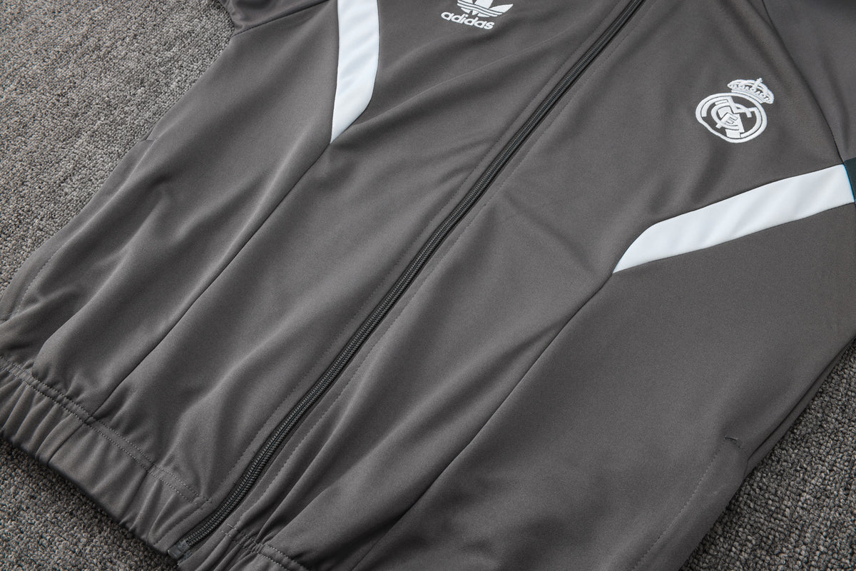 Veste zippée ensemble jogging Real Madrid 2024/25 Gris Foncé Vintage