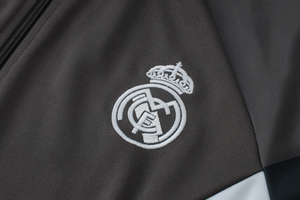 Veste zippée ensemble jogging Real Madrid 2024/25 Gris Foncé Vintage